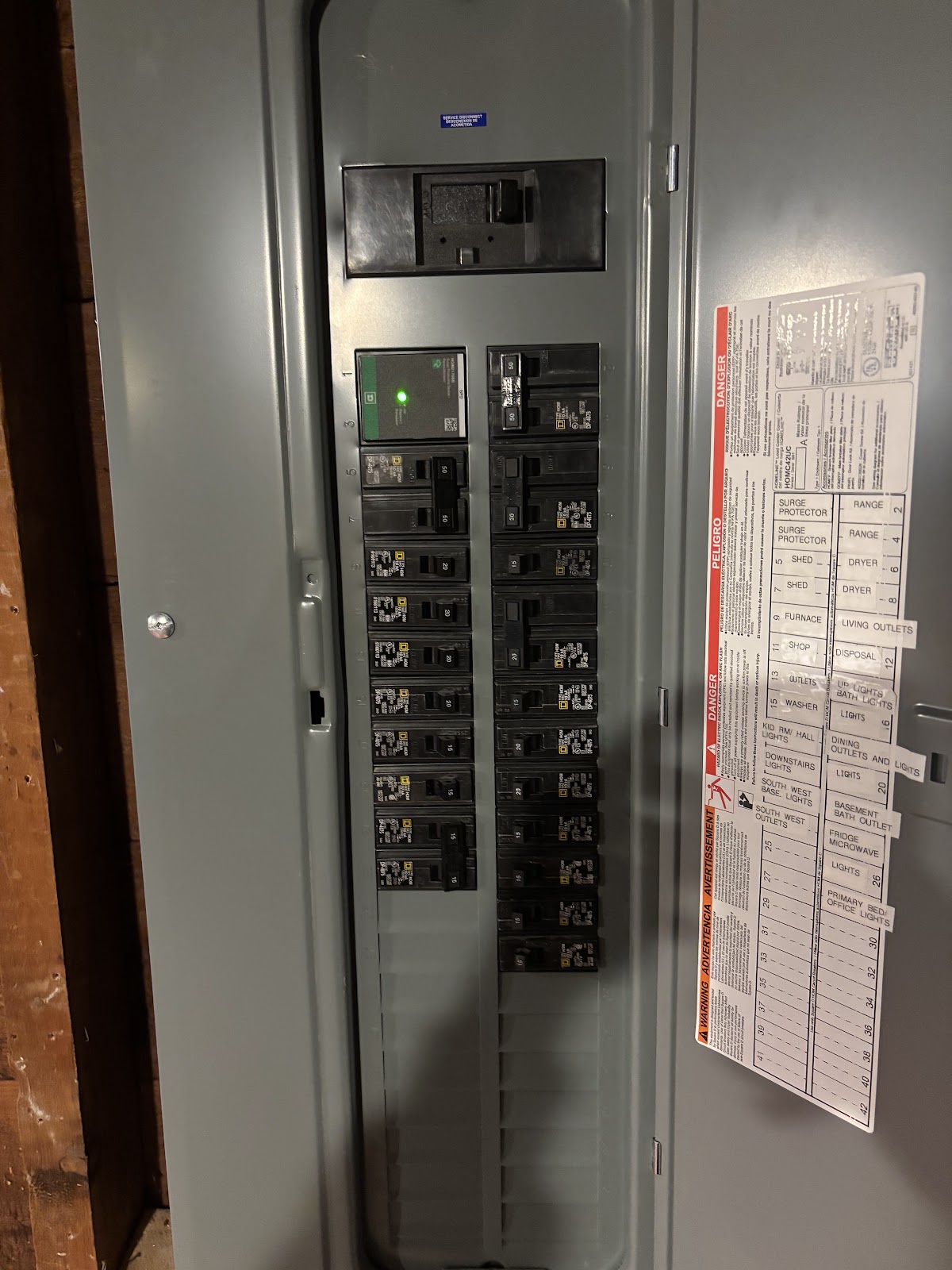 Electrical panel and cable routes during open-wall construction